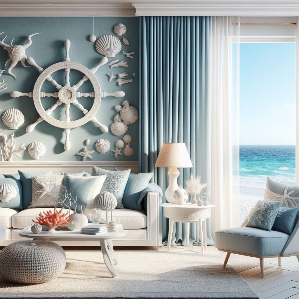 Coastal living room decor