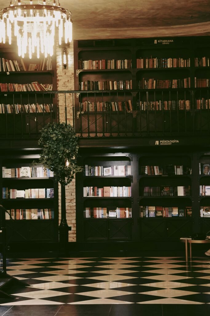 Maximalist library interior